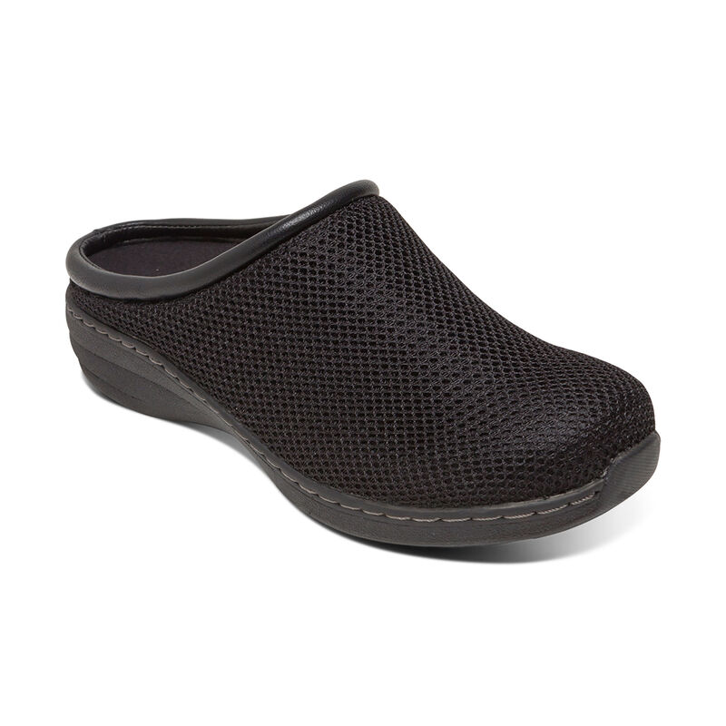 Aetrex Womens Robin Slip Resistant Clogs Black Mesh - A8iW3FWbg